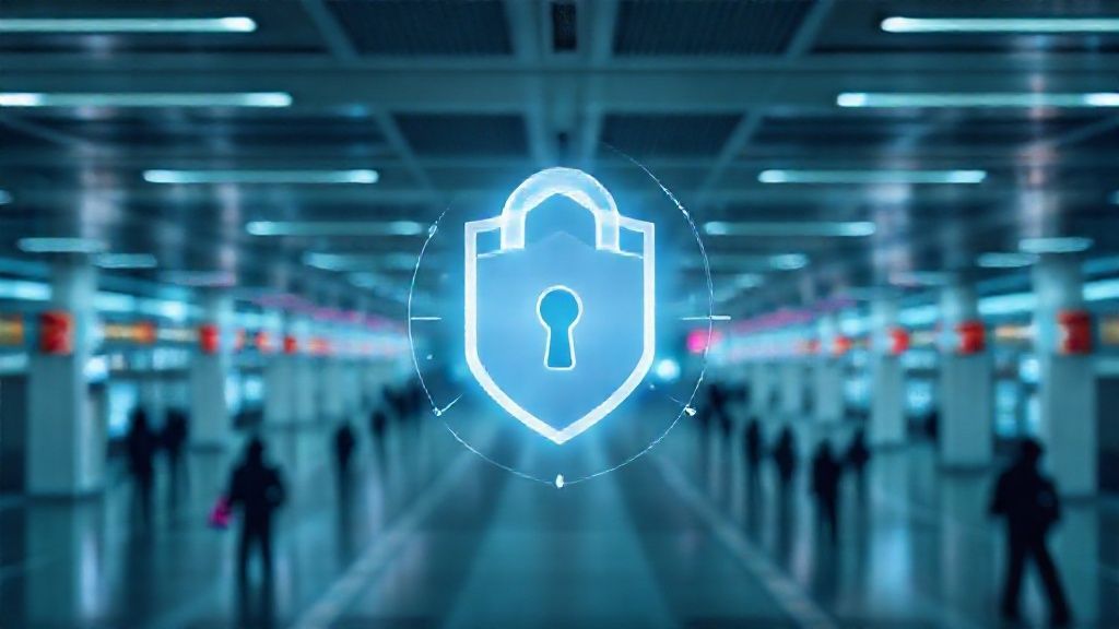 a cybersecurity themed image with a padlock and shield icon, representing website security.